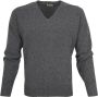 William Lockie Pullover Lamswol V Cliff Grijs - Thumbnail 1