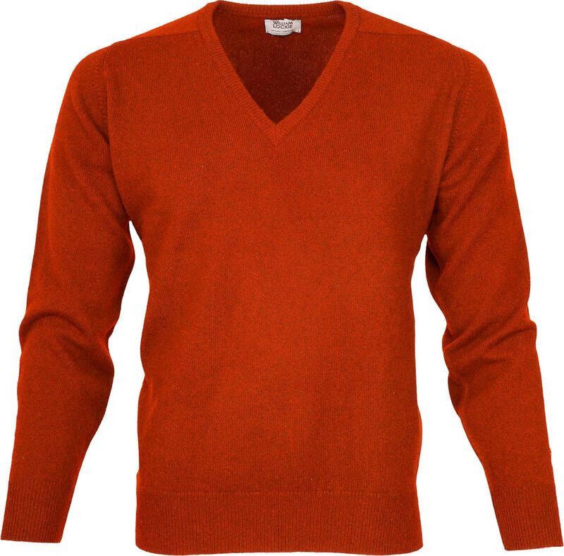 William Lockie V-neck Lamswol Ember
