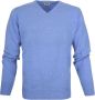 William Lockie Pullover Lamswol V Surf Mid Blue - Thumbnail 1