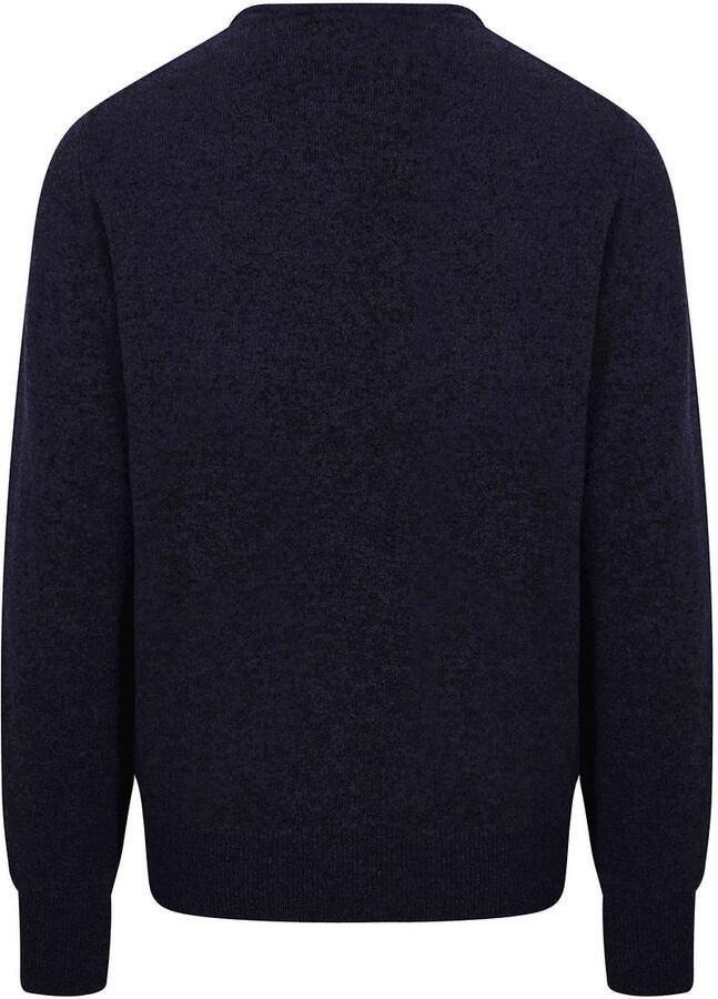 William Lockie Sweaters Pullover Lamswol O-hals Midnight Mix Navy
