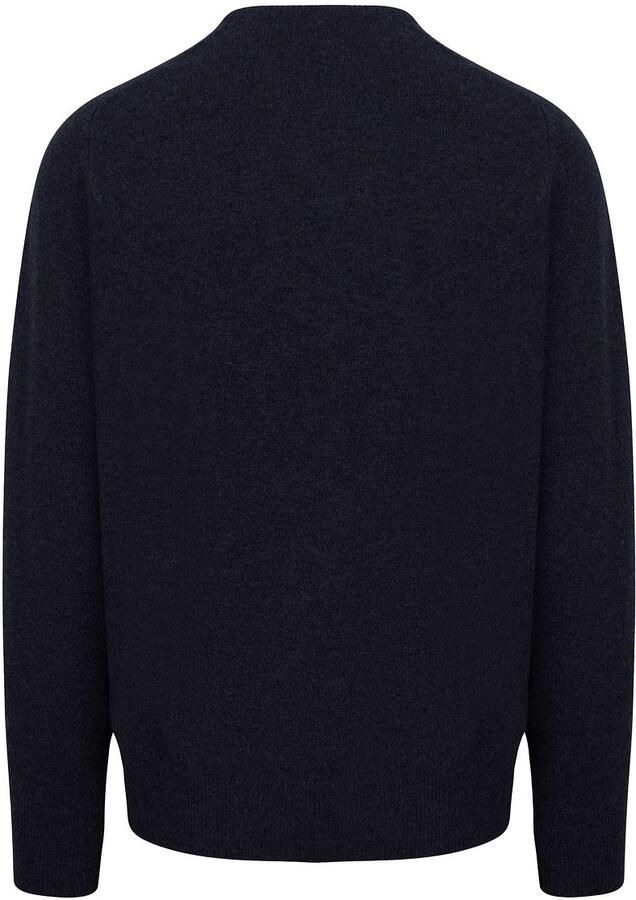 William Lockie Trui Pullover Lamswol V Midnight Mix Navy
