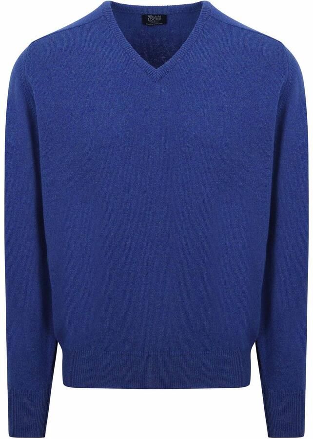 William Lockie Trui Pullover Lamswol V Persian Royal Blue