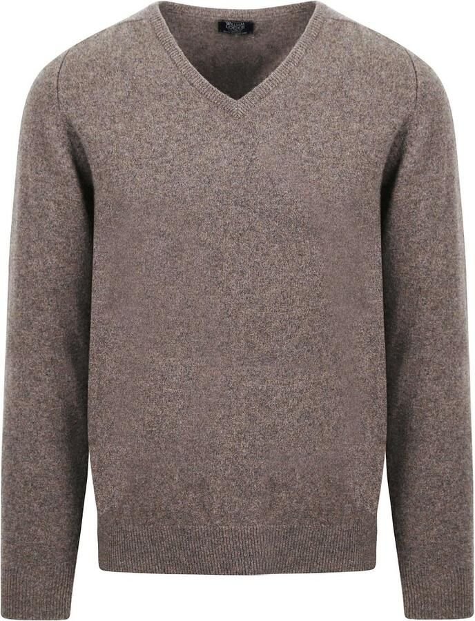 William Lockie Sweaters Pullover Lamswol Vole Bruin Grijs