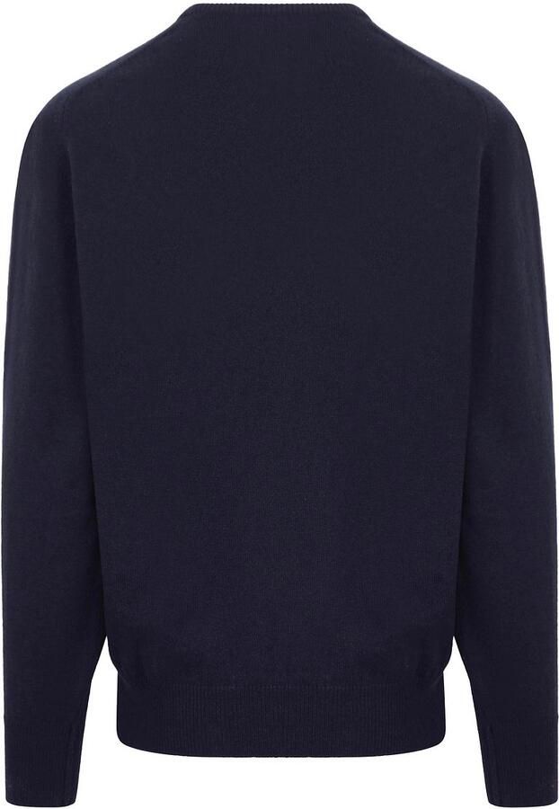 William Lockie Sweaters V-Hals Lamswol Navy
