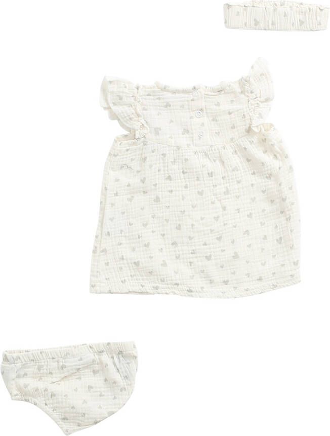 terStal Baby set: jurk met broekje en hoofdband wit in maat
