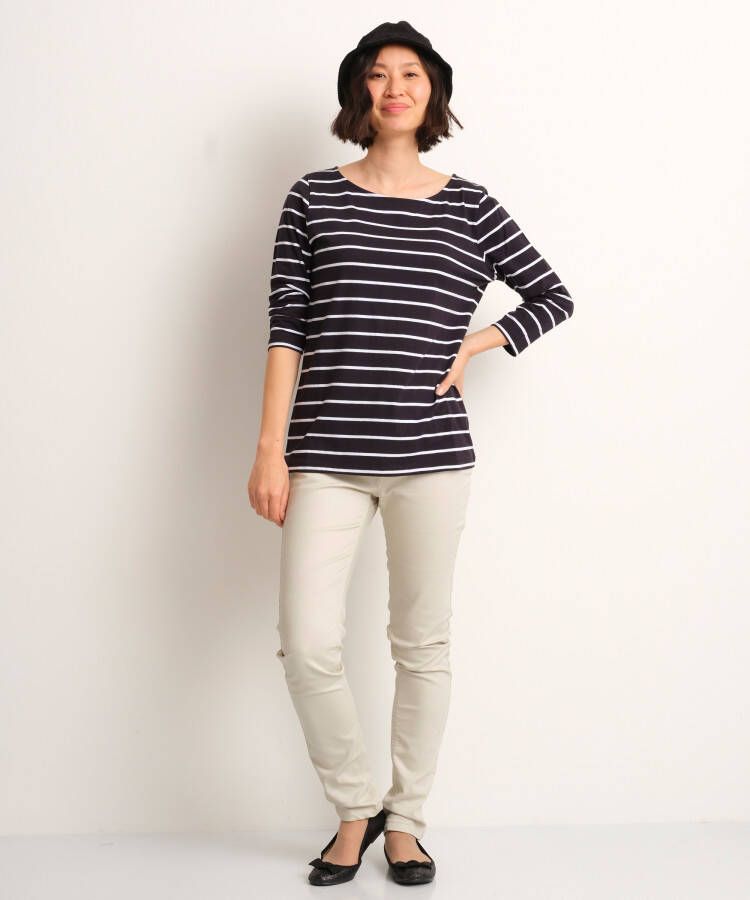 terStal Dames basic top gestreept zwart in maat