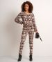 TerStal Dames blouse driehoeksprint beige in maat - Thumbnail 2