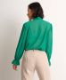 TerStal Dames blouse met plissé sjaal groen in maat - Thumbnail 3