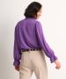 TerStal Dames blouse met plissé sjaal paars in maat - Thumbnail 3