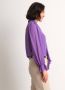 TerStal Dames blouse met plissé sjaal paars in maat - Thumbnail 4