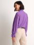 TerStal Dames blouse met plissé sjaal paars in maat - Thumbnail 5