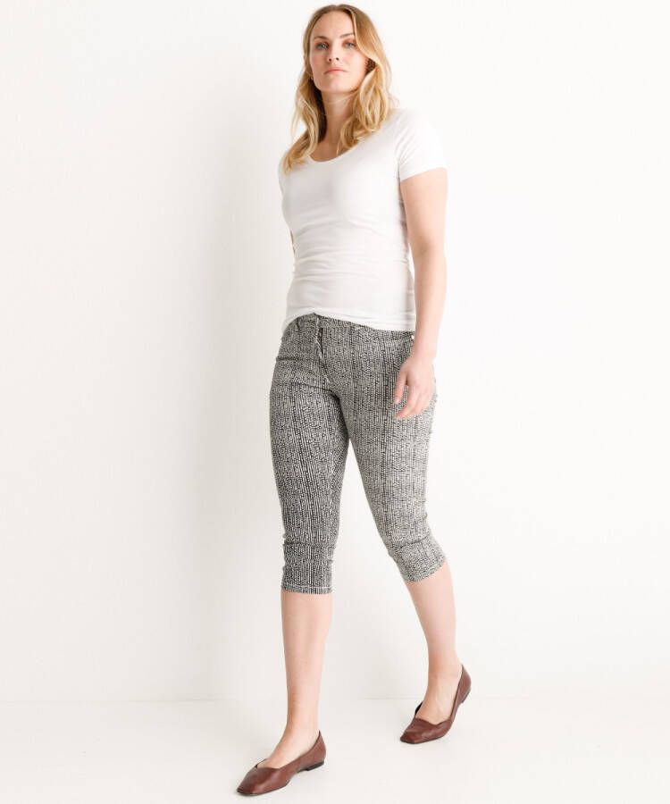 terStal Dames Capri broek stippenprint zwart in maat