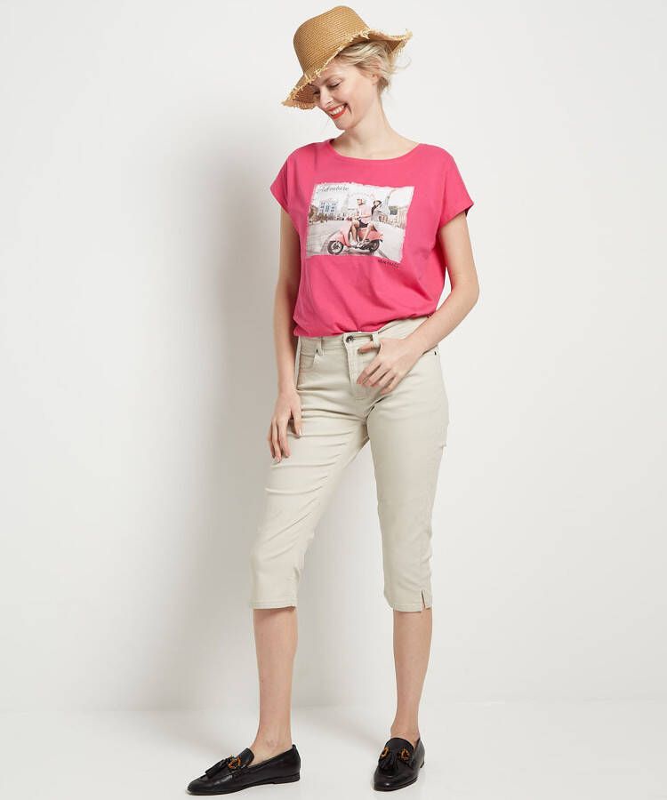 terStal Dames capri broek twill stretch beige in maat
