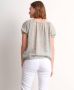 TerStal Dames chiffon blouse met elastiek groen in maat - Thumbnail 3