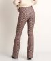 TerStal Dames flared broek grafische print zwart in maat - Thumbnail 3