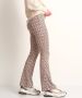 TerStal Dames flared broek retroprint beige in maat - Thumbnail 3