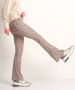 TerStal Dames flared broek retroprint beige in maat - Thumbnail 4