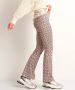 TerStal Dames flared broek retroprint beige in maat - Thumbnail 5