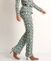 TerStal Dames flared broek retroprint groen in maat - Thumbnail 3