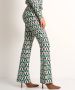 TerStal Dames flared broek retroprint groen in maat - Thumbnail 4