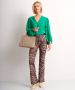 TerStal Dames flared fit broek panterprint bruin in maat - Thumbnail 2