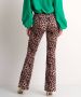 TerStal Dames flared fit broek panterprint bruin in maat - Thumbnail 3