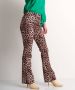 TerStal Dames flared fit broek panterprint bruin in maat - Thumbnail 4