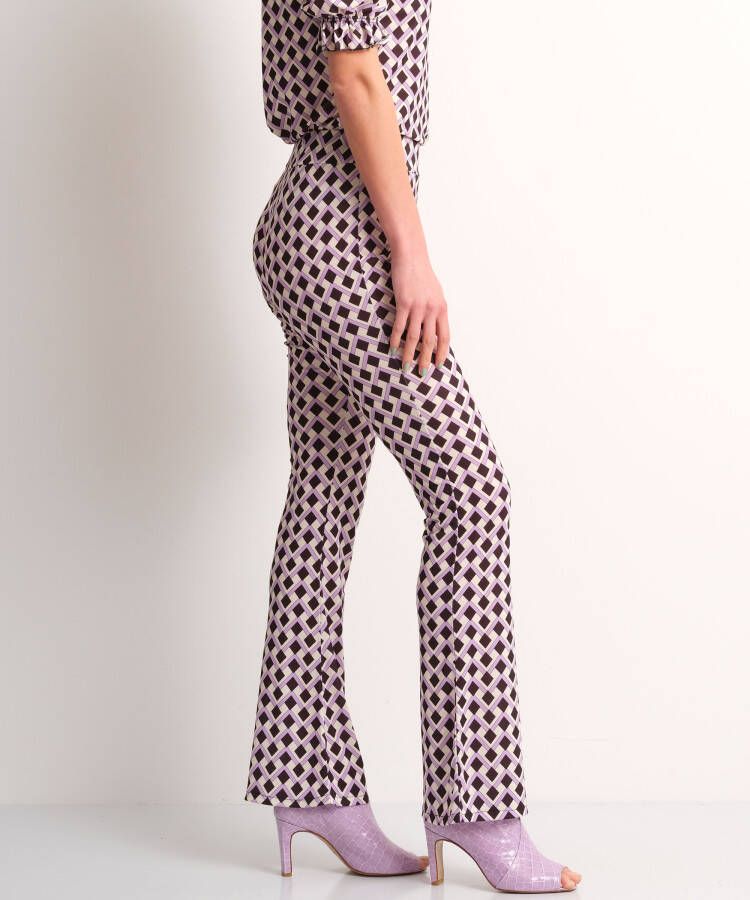 terStal Dames flared fit broek travellook paars in maat