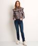 TerStal Dames gesmockte blouse met kant zwart in maat - Thumbnail 2