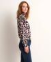 TerStal Dames gesmockte blouse met kant zwart in maat - Thumbnail 3