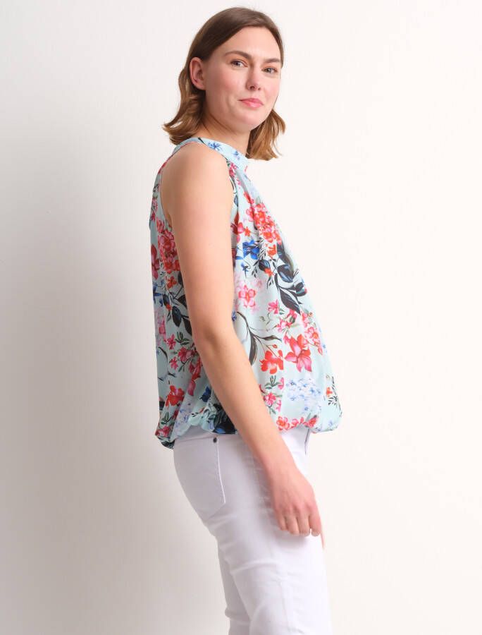 terStal Dames halter blouse bloemenprint groen in maat