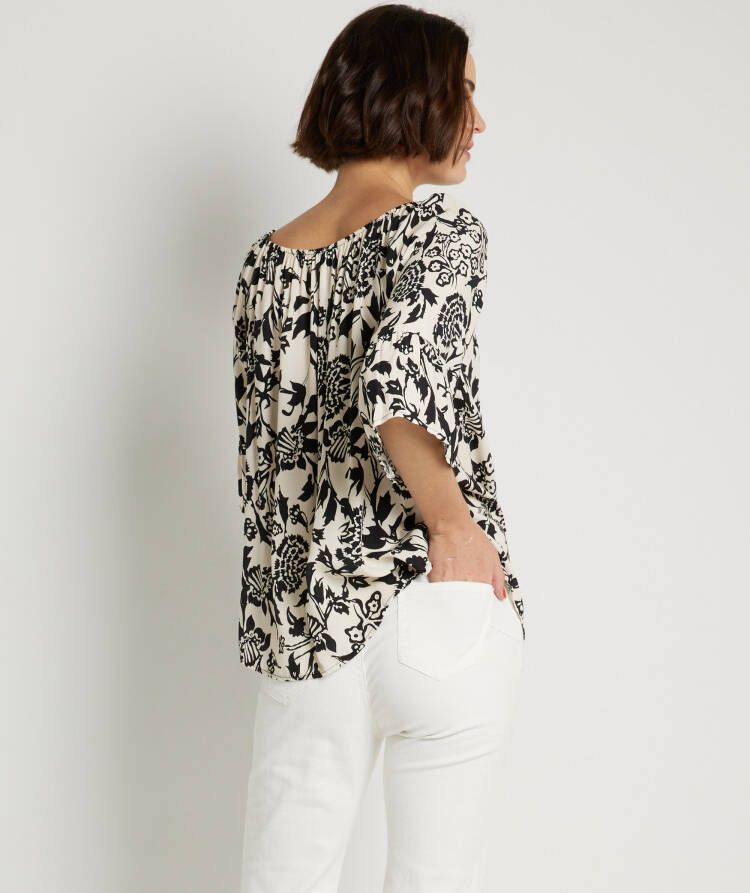 terStal Dames ibizalook blouse zwart in maat