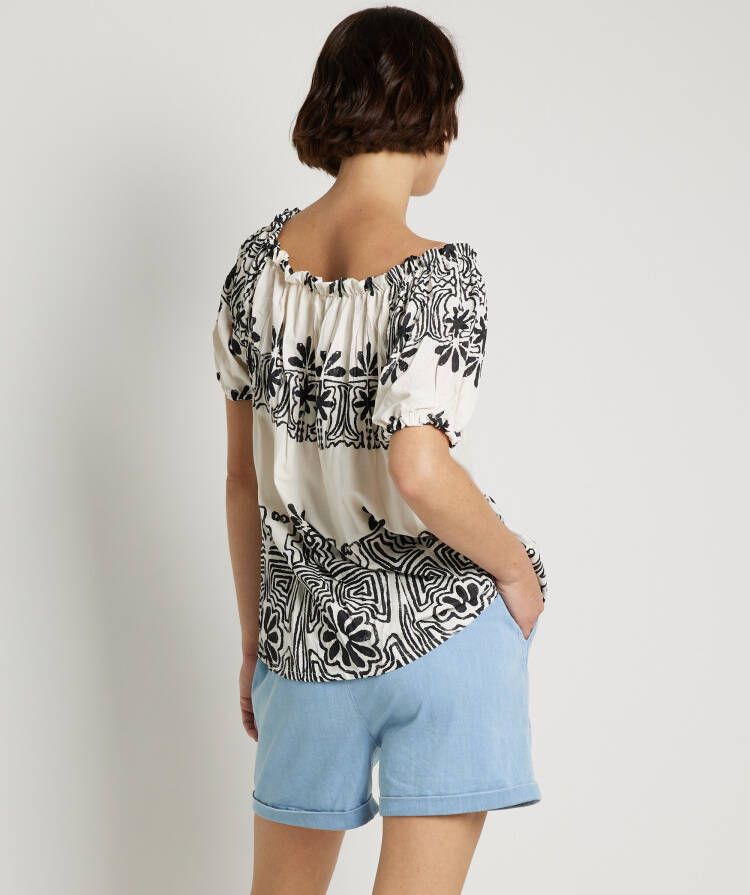terStal Dames ibizalook blouse zwart in maat
