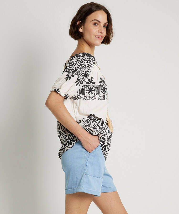 terStal Dames ibizalook blouse zwart in maat