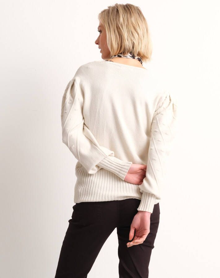 terStal Dames jacquard nopjes trui beige in maat