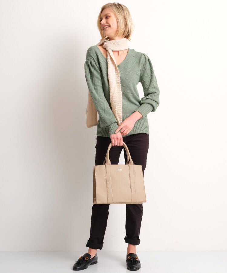 terStal Dames jacquard nopjes trui groen in maat