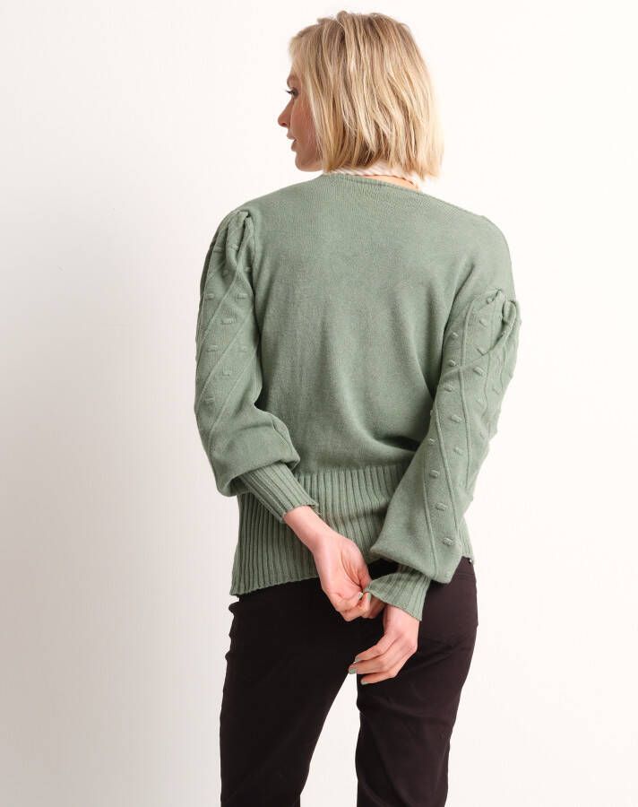 terStal Dames jacquard nopjes trui groen in maat