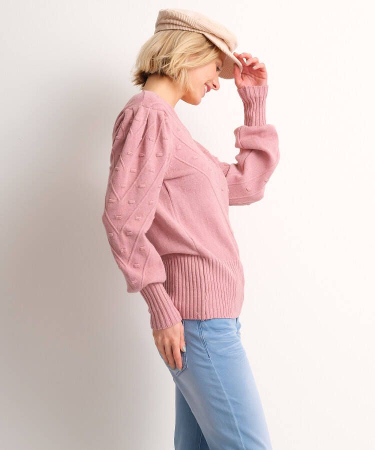 terStal Dames jacquard nopjes trui roze in maat