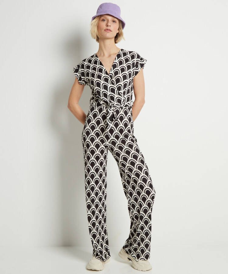 terStal Dames jumpsuit schubben print zwart in maat