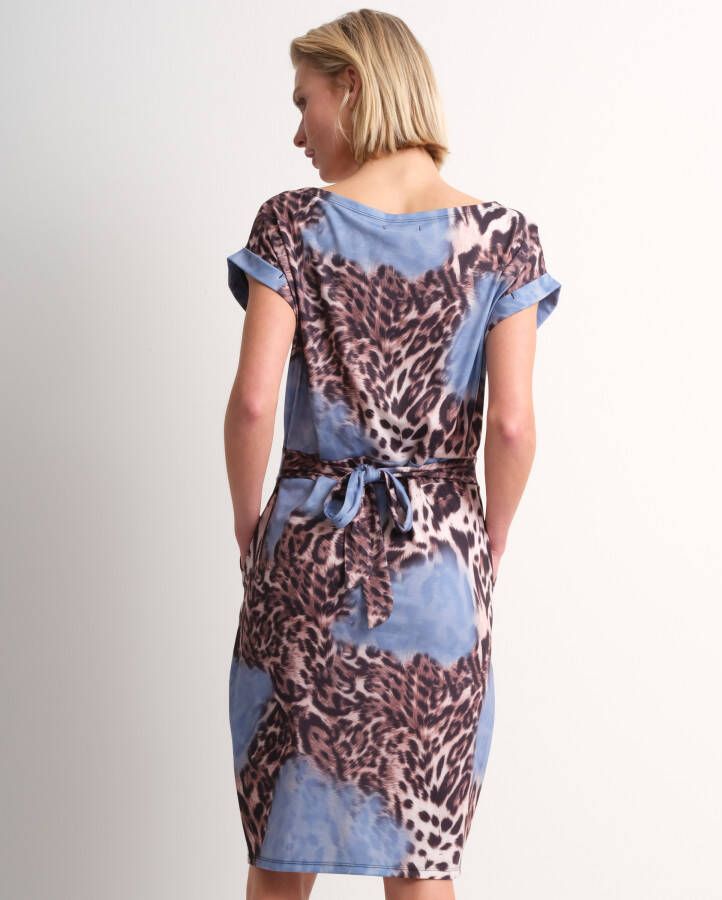 terStal Dames korte jersey jurk blauw in maat