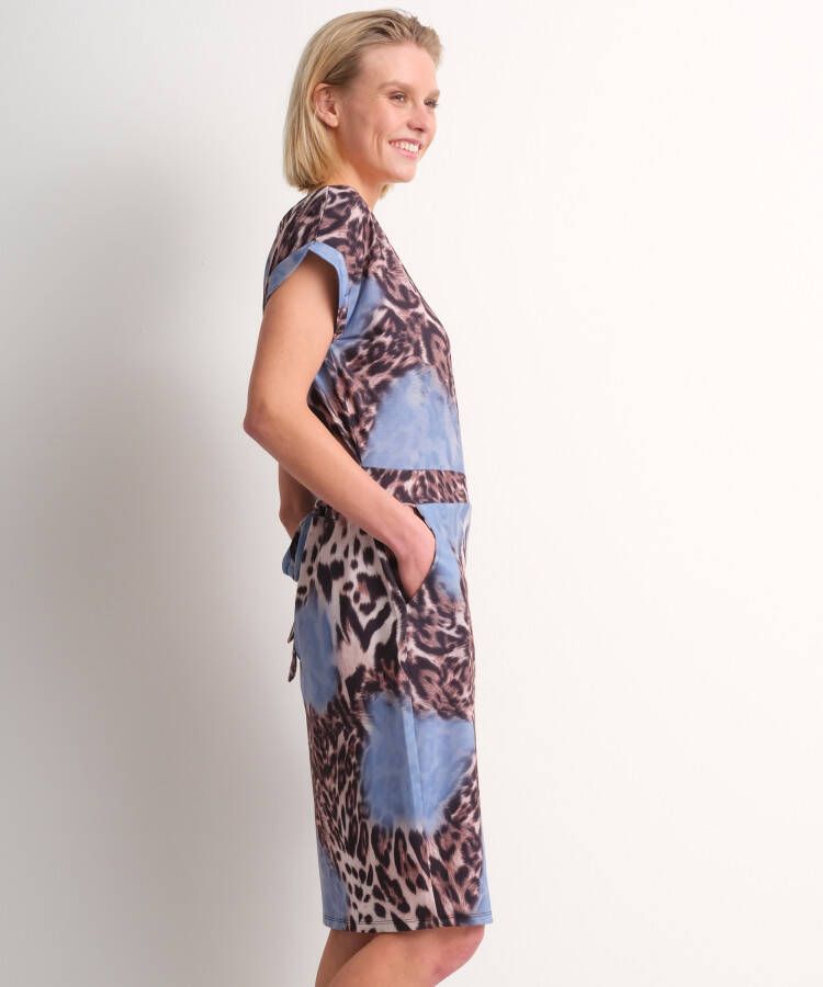 terStal Dames korte jersey jurk blauw in maat