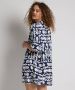 TerStal Dames korte wijde jurk blauw in maat - Thumbnail 3