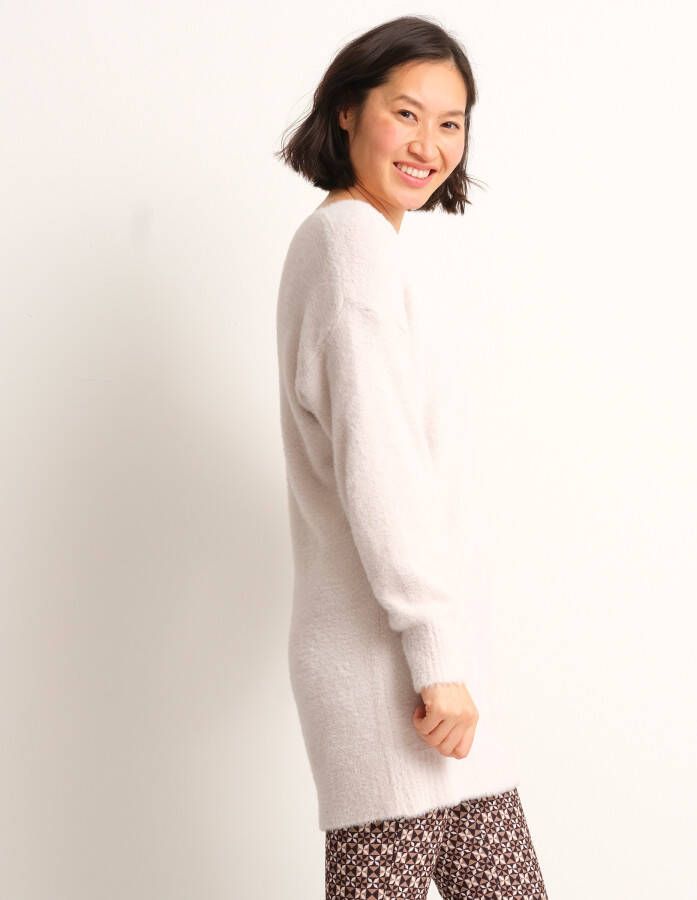 terStal Dames lange fluffy trui off-white in maat