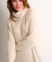 TerStal Dames lange grofgebreide trui off-white in maat - Thumbnail 5