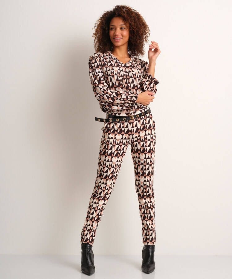terStal Dames pantalon driehoeksprint beige in maat