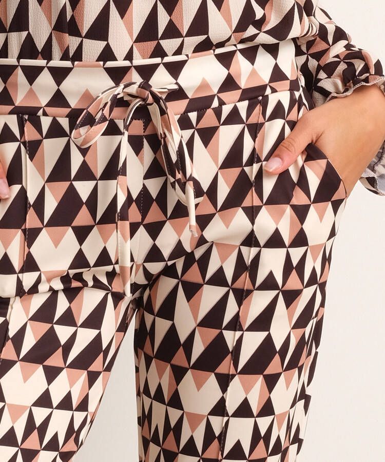 terStal Dames pantalon driehoeksprint beige in maat
