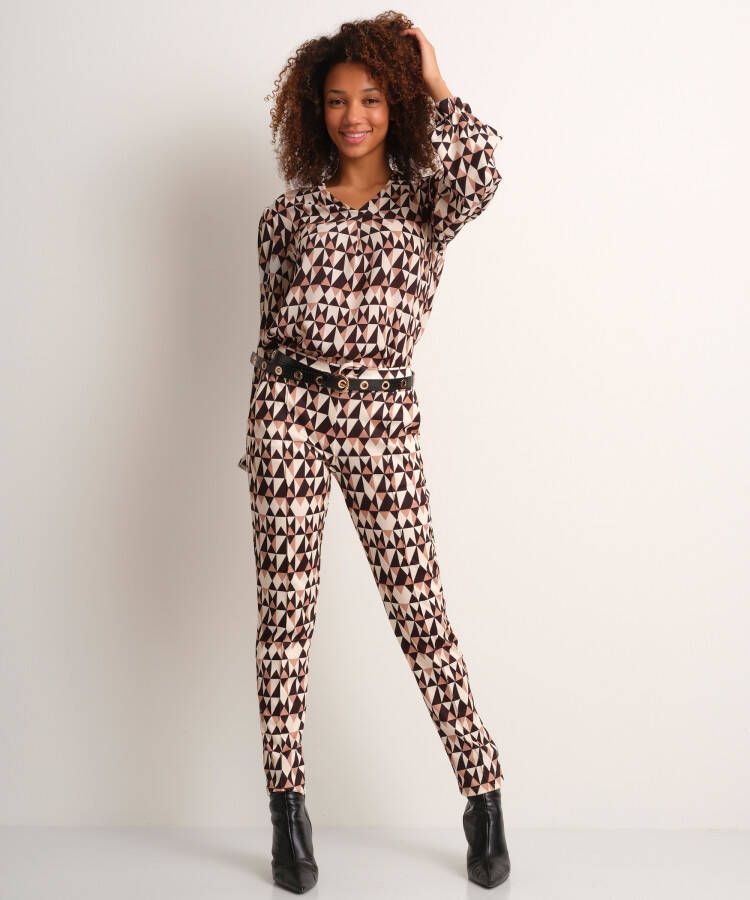 terStal Dames pantalon driehoeksprint beige in maat
