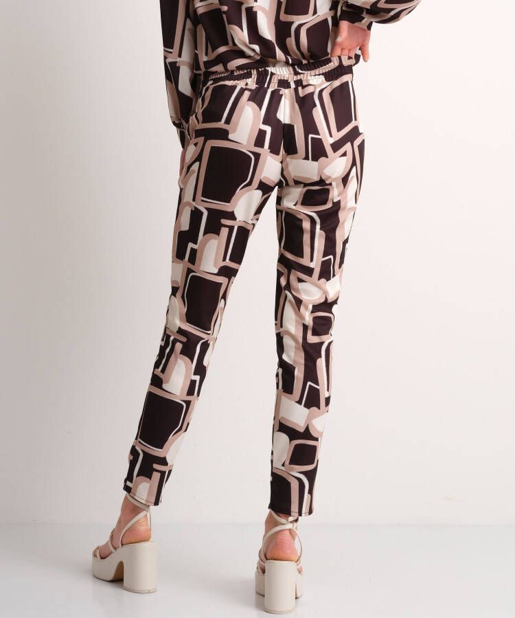 terStal Dames pantalon met abstracte print zwart in maat