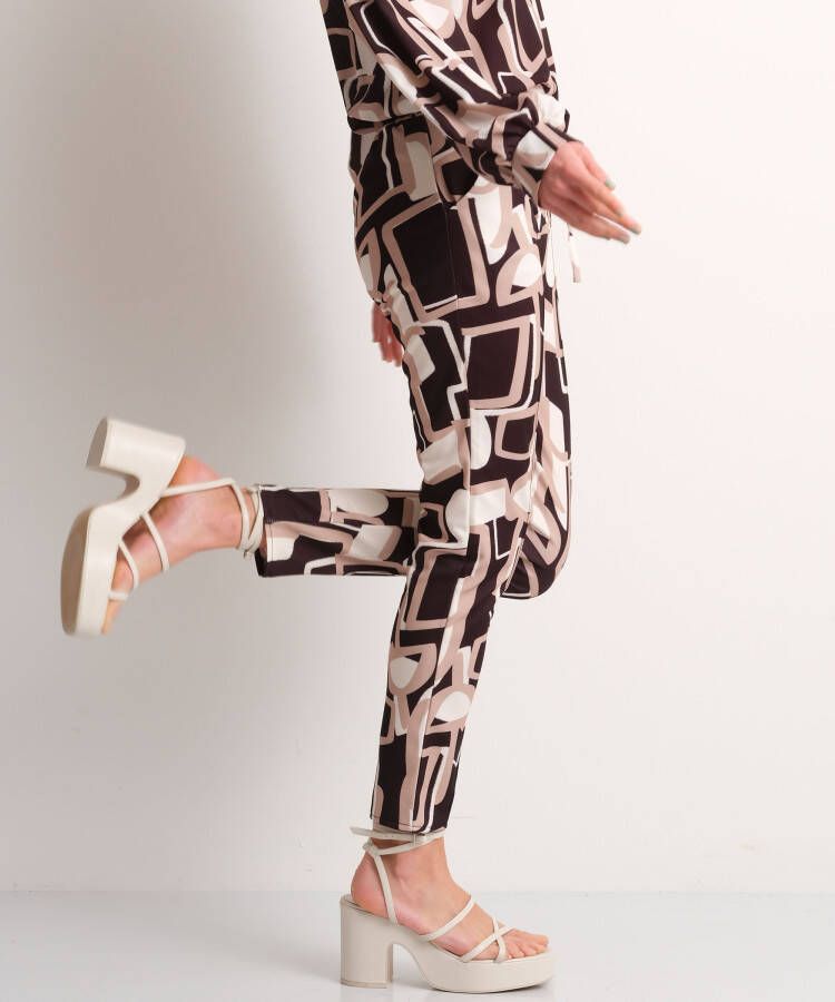 terStal Dames pantalon met abstracte print zwart in maat