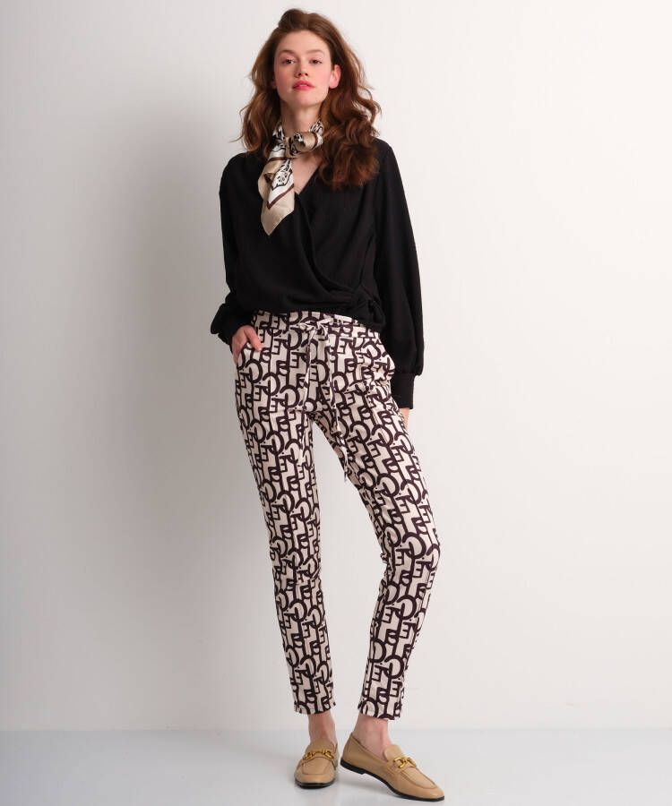 terStal Dames pantalon met tekstprint beige in maat